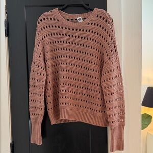 NSF Women's Eyelet Knit Sweater - Brown